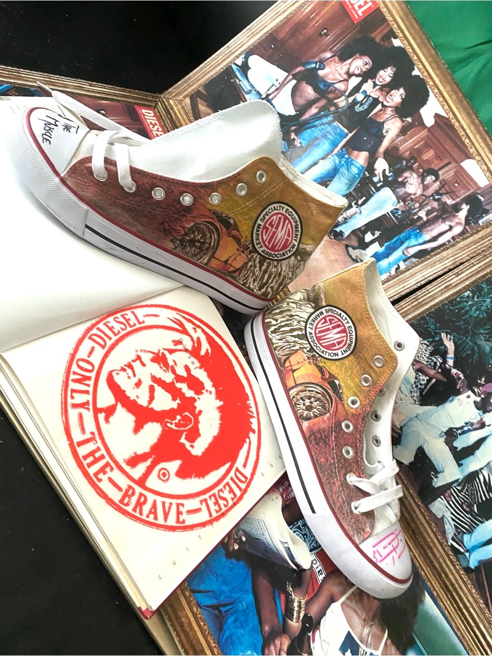 Vintage SEMA Digital Graffit Multicolor High-Top Autograph Sneakers Size 10.5